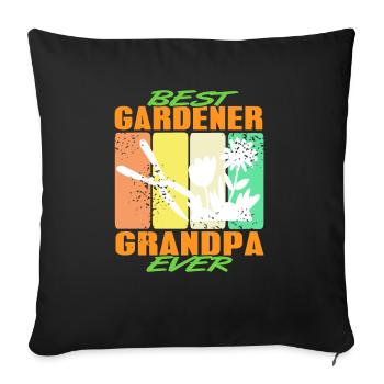 Retro Vintage Best Gardener Grandpa Ever Present - Sofakissenbezug 45 x 45 cm - Schwarz - Vorne