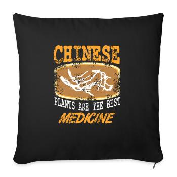 Vintage Chinese Plants Are The Best Medicine - Sofa pillowcase 17,3'' x 17,3'' (45 x 45 cm) - black - Front
