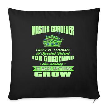 Green Thumb Un talent spécial pour le jardinage présent - Housse de coussin décorative 45 x 45 cm - noir - Devant