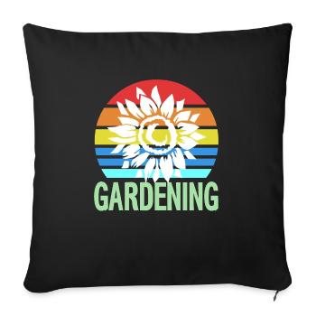 Retro Vintage Awesome Flower Gardening Designs - Sofakissenbezug 45 x 45 cm - Schwarz - Vorne