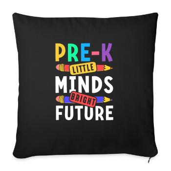 Preschool Kids Back to School Little Minds Bright - Sofa pillowcase 17,3'' x 17,3'' (45 x 45 cm) - black - Front