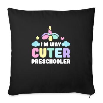 Preschool Kids Back to School Way Cuter for Girls - Sofa pillowcase 17,3'' x 17,3'' (45 x 45 cm) - black - Front