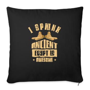 Egyptian Myth Ancient Hieroglyphs Symbols - Sofa pillowcase 17,3'' x 17,3'' (45 x 45 cm) - black - Front