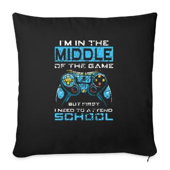Kids Back to School Middle of the Game Attend - Sofa pillowcase 17,3'' x 17,3'' (45 x 45 cm) - black - Front
