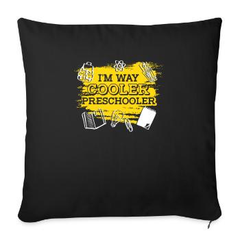Les enfants d’âge préscolaire retour à l’école beaucoup plus cool pour les garçons - Housse de coussin décorative 45 x 45 cm - noir - Devant
