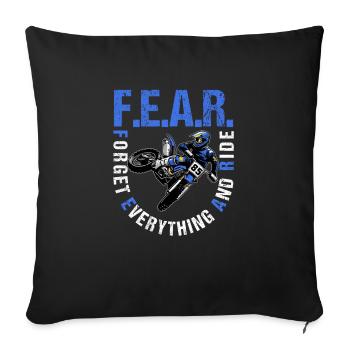 Fear Dirtbike Motocross Vergessen Sie alles - Sofakissenbezug 45 x 45 cm - Schwarz - Vorne