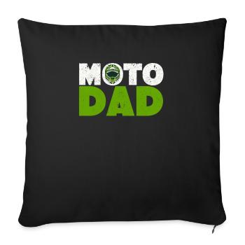 Drôle Dirt Bike Motocross Papa Fête des Pères Motard - Housse de coussin décorative 45 x 45 cm - noir - Devant
