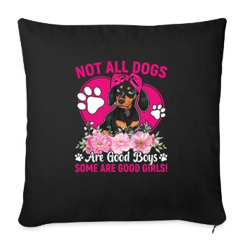 Teckels Certains sont de bonnes filles drôles - Housse de coussin décorative 45 x 45 cm - noir - Devant