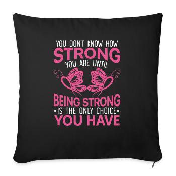 Guerrier du cancer du sein Sensibilisation au cancer du sein - Housse de coussin décorative 45 x 45 cm - noir - Devant