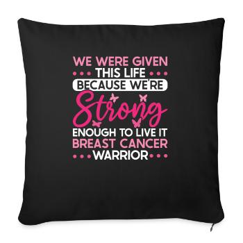 Guerrier du cancer du sein Sensibilisation au cancer du sein - Housse de coussin décorative 45 x 45 cm - noir - Devant