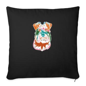 Miniature Schnauzer Colorful Portrait - miniature - Sofa pillowcase 17,3'' x 17,3'' (45 x 45 cm) - black - Front