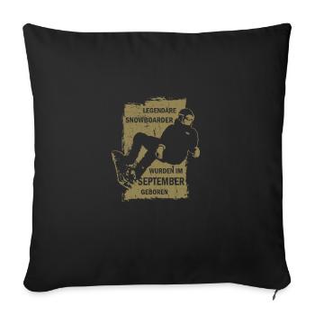 Snowboarder September Geburtstag Geschenke Männer - Sofakissenbezug 45 x 45 cm - Schwarz - Vorne
