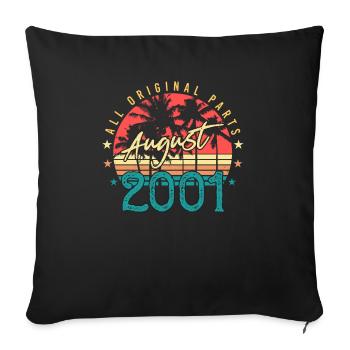 Mois de naissance Août 2001 - Housse de coussin décorative 45 x 45 cm - noir - Devant