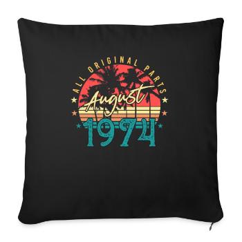 Août 1974 Alles Original - Housse de coussin décorative 45 x 45 cm - noir - Devant