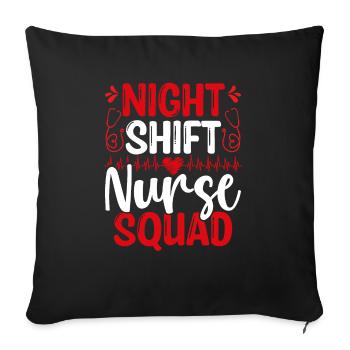 Escouade d’infirmières de nuit INFIRMIÈRE INFIRMIÈRE infirmière de l’AIIC - Housse de coussin décorative 45 x 45 cm - noir - Devant