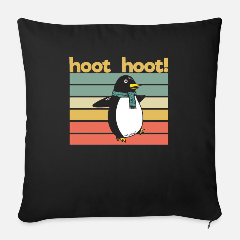 Pinguin-Hoot - Sofakissenbezug 45 x 45 cm - Schwarz