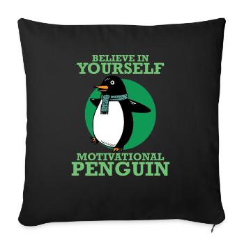 Penguin inspiriert - Sofakissenbezug 45 x 45 cm - Schwarz - Vorne