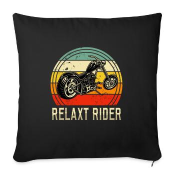 Relaxt Rider Rock Kleidung Motorrad Biker Vintage - Sofakissenbezug 45 x 45 cm - Schwarz - Vorne