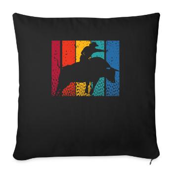 Retro Bull Rider Cowboy Western Rodeo Bull Riding - Sofa pillowcase 17,3'' x 17,3'' (45 x 45 cm) - black - Front