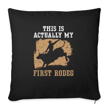 C’est en fait mon premier Rodeo Bull Riding - Housse de coussin décorative 45 x 45 cm - noir - Devant