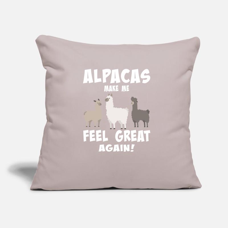 Alpacas make me feel great again Sofa pillowcase 17,3'' x 17,3'' (45 x 45 cm)