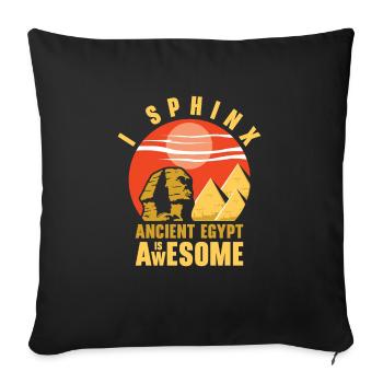 Egyptian Myth Ancient Hieroglyphs Symbols - Sofa pillowcase 17,3'' x 17,3'' (45 x 45 cm) - black - Front