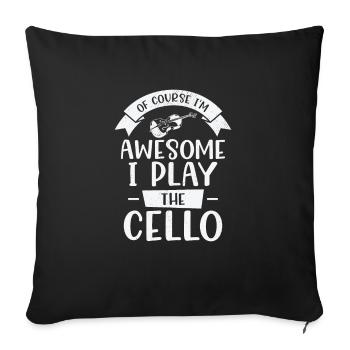 Musique Violoncelle Instrument Musique classique Violoncelliste - Housse de coussin décorative 45 x 45 cm - noir - Devant