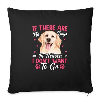 Golden Retrievers quand aucun chien au paradis s’amuse - Housse de coussin décorative 45 x 45 cm - noir - Devant