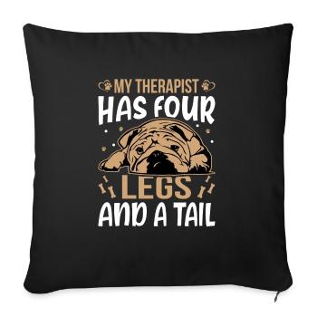 Amerikanische Bulldogge Therapeut Hat Vier Beine - Sofakissenbezug 45 x 45 cm - Schwarz - Vorne