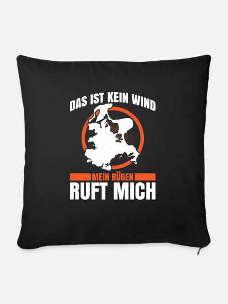 Das Ist Kein Wind Mein Rügen Ruft Mich Urlaub - Sofakissenbezug 45 x 45 cm - Schwarz