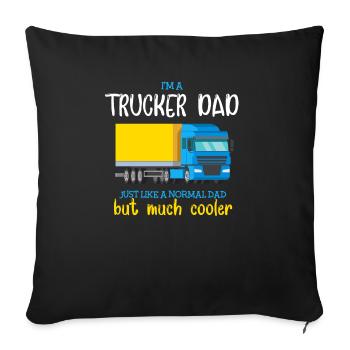 I'm A Trucker Dad, Yellow Truck Gift Truckers Papa - Housse de coussin décorative 45 x 45 cm - noir - Devant