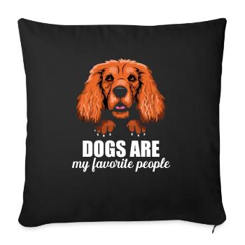 Cocker Spaniel Dogs Are Favorite People - Sofa pillowcase 17,3'' x 17,3'' (45 x 45 cm) - black - Front