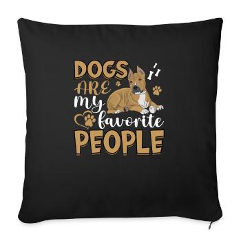 Les chiens Staffordshire Terrier sont - Housse de coussin décorative 45 x 45 cm - noir - Devant