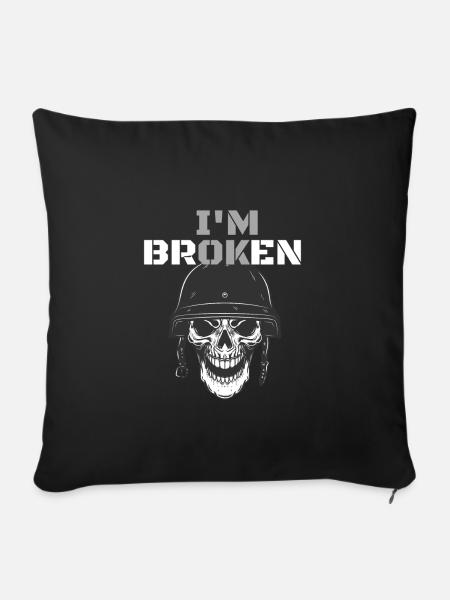 I am Broken - Sofakissenbezug 45 x 45 cm - Schwarz