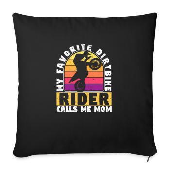 Motocross Mum My Favorite Dirt Bike Rider - Sofa pillowcase 17,3'' x 17,3'' (45 x 45 cm) - black - Front