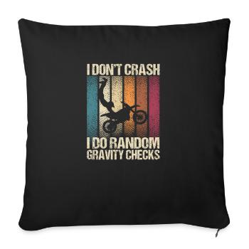 Je ne tombe pas, je fais de la gravité aléatoire - Housse de coussin décorative 45 x 45 cm - noir - Devant