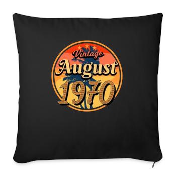 Rétro 1970 Août - Housse de coussin décorative 45 x 45 cm - noir - Devant