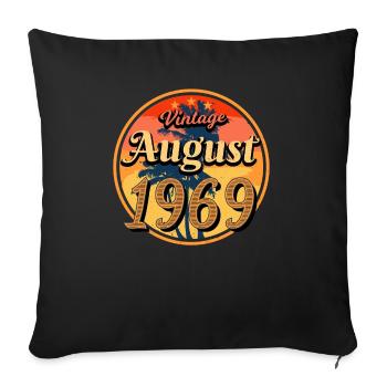 Rétro 1969 Août - Housse de coussin décorative 45 x 45 cm - noir - Devant