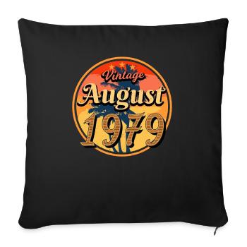 Année de construction 1979 en août - Housse de coussin décorative 45 x 45 cm - noir - Devant