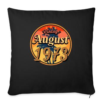 Retro 1973 August - Sofa pillowcase 17,3'' x 17,3'' (45 x 45 cm) - black - Front
