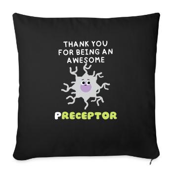 Funny Pun Receptor Infirmière précepteur merci cadeaux - Housse de coussin décorative 45 x 45 cm - noir - Devant