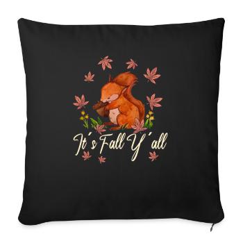 Chers écureuils Thanksgiving Automne Vous tous - Housse de coussin décorative 45 x 45 cm - noir - Devant