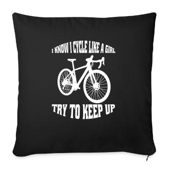Bicycle Girls Cycling Woman Cycling Mountain Bike - Sofa pillowcase 17,3'' x 17,3'' (45 x 45 cm) - black - Front