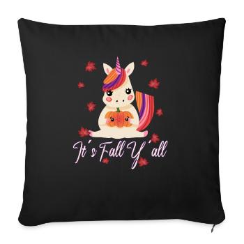 Chère Licorne Thanksgiving Automne - Housse de coussin décorative 45 x 45 cm - noir - Devant