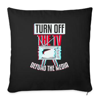 Off The TV Defund Media - Sofa pillowcase 17,3'' x 17,3'' (45 x 45 cm) - black - Front