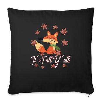 Liebe Fuchs Thanksgiving Herbst - Sofakissenbezug 45 x 45 cm - Schwarz - Vorne