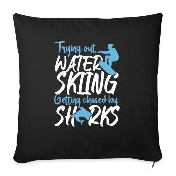 Out Water Skiing Getting Chased - Sofa pillowcase 17,3'' x 17,3'' (45 x 45 cm) - black - Front