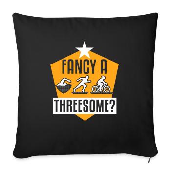 Fancy A Threesome Adult Humor - Sofa pillowcase 17,3'' x 17,3'' (45 x 45 cm) - black - Front