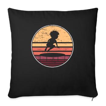 Trampoline Artwork Cute Trampolining - Sofa pillowcase 17,3'' x 17,3'' (45 x 45 cm) - black - Front