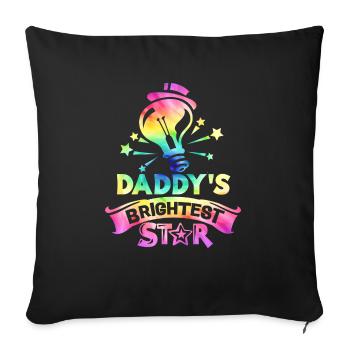 L’étoile la plus brillante de papa retour à l’école - Housse de coussin décorative 45 x 45 cm - noir - Devant